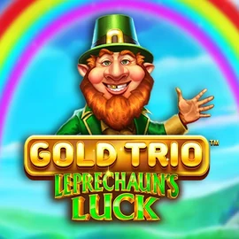 Gold Trio Leprechaun's Luck slot logo by Playtech at Brutal Casino
